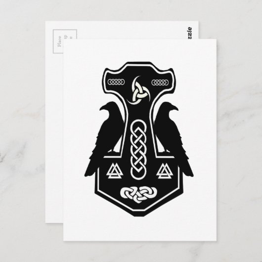 Pagan Celtic Norse Thors Hammer Postkarte (Vorne/Hinten)