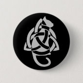 Pagan Celtic Triquetra Cat Silhouette Button (Vorderseite)