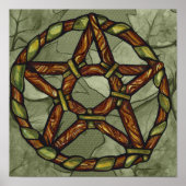 Pagan Druid Pentagram Kunst, Dichtung und Musik Poster (Vorne)