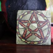 Pagan Druid Pentagram Kunst, Dichtung und Musik Steinuntersetzer