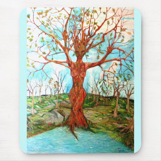 Pagan Dryad Tree Goddess Wiccan Art Mousepad (Vorne)