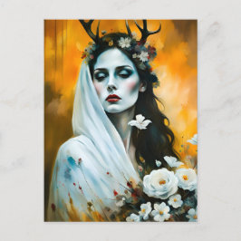 Pagan Elen der Weisen als Braut Postkarte