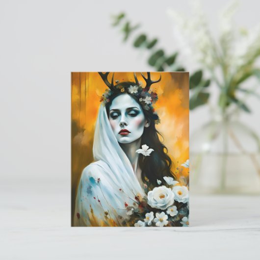 Pagan Elen der Weisen als Braut Postkarte (Stehend Vorderseite)