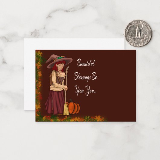 Pagan Fall Greetings Mitteilungskarte (Vorderseite/Rückseite Beispiel)