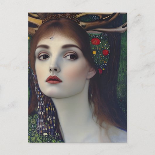 Pagan-Frau im Stil von Klimt Postkarte (Vorderseite)