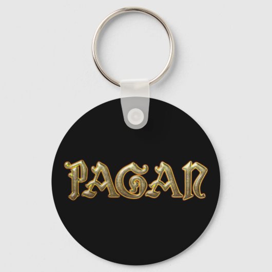 Pagan Gold Key Chain Fob Wiccan Schlüsselanhänger (Vorderseite)