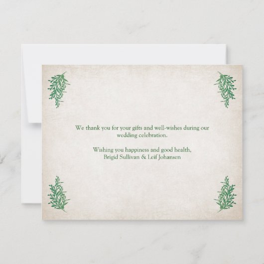 Pagan Handfasting Wedding Dankeskarte (Rückseite)