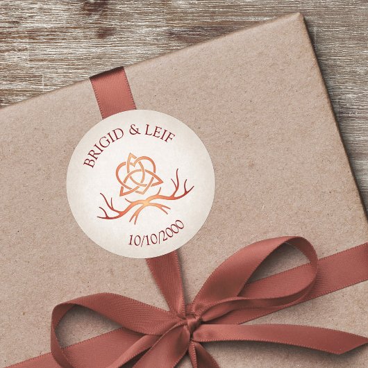 Pagan Handfasting Wedding Runder Aufkleber