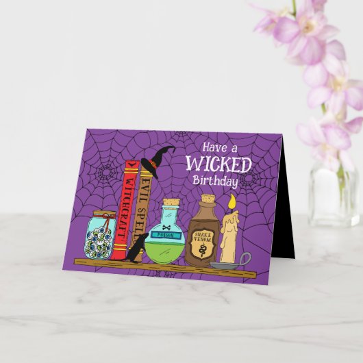 Pagan Hexe Wicked Birthday Karte (Orchidee)