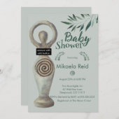 Pagan Mutter Göttin mit Blätter Kinderdusche Einladung (Vorne/Hinten)