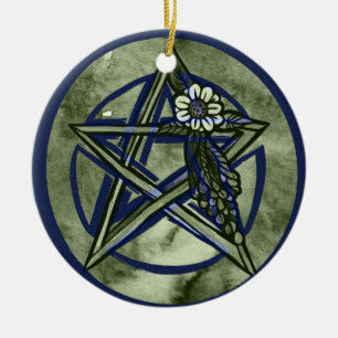 Pagan Pentagramm Pentagram Grüne Hexe Lover Keramik Ornament