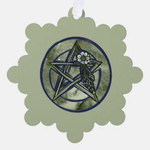 Pagan Pentagramm Pentagram Grüne Hexe Lover Ornament Karte