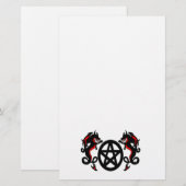 Pagan-Pentagramm und Rote Drachen Briefpapier (Vorne/Hinten)