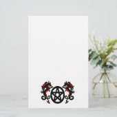 Pagan-Pentagramm und Rote Drachen Briefpapier (Stehend Vorderseite)