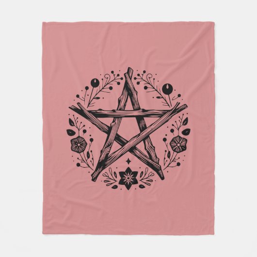 Pagan Pentagramm Wicca Fleecedecke (Vorderseite)