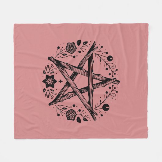 Pagan Pentagramm Wicca Fleecedecke (Vorderseite (Horizontal))