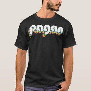 Pagan Retro Rainbow Typografie Faded Style T-Shirt