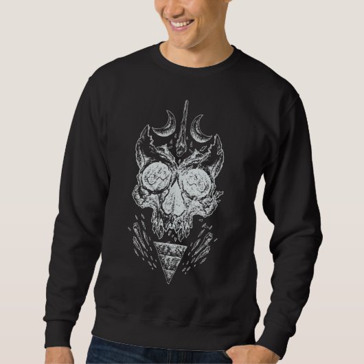 Pagan Skull Bones Goth Horror Skeleton Hexenmagie Sweatshirt (Vorderseite)