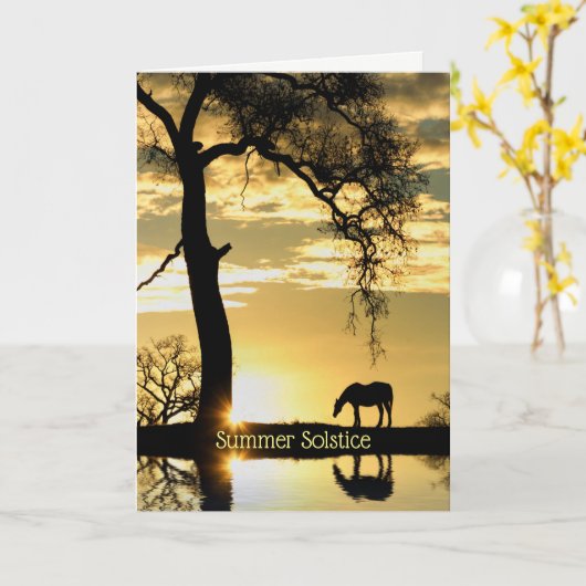 Pagan Summer Solstice Midsommer Eve Karte (Gelbe Blume)