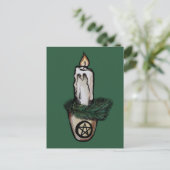 Pagan Weihnachten Candle Postkarte (Stehend Vorderseite)
