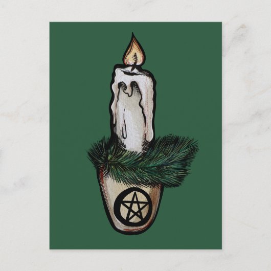 Pagan Weihnachten Candle Postkarte (Vorderseite)