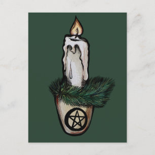 Pagan Weihnachten Candle wicca Postkarte