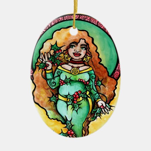 Pagan Weihnachten Goddess Keramik Ornament (Vorne)