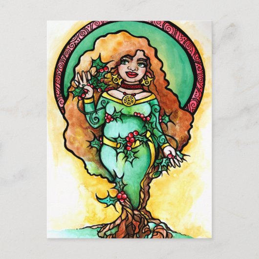 Pagan Weihnachten Goddess Postkarte (Vorderseite)
