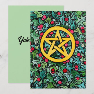 Pagan Weihnachten Pentagram Einladung