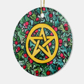 Pagan Weihnachten Pentagram Keramik Ornament (Links)