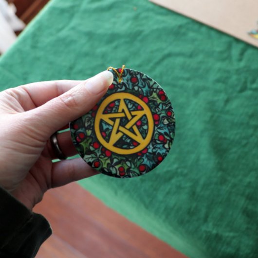 Pagan Weihnachten Pentagram Keramik Ornament