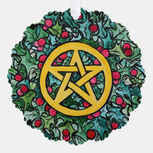 Pagan Weihnachten Pentagram Ornament Karte
