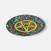Pagan Weihnachten Pentagram Pappteller (Schrägansicht)