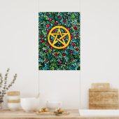 Pagan Weihnachten Pentagram Poster (Küche)