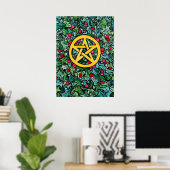 Pagan Weihnachten Pentagram Poster (Heimbüro)