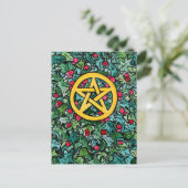 Pagan Weihnachten Pentagram Postkarte (Stehend Vorderseite)