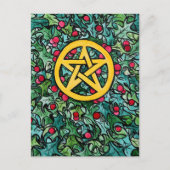 Pagan Weihnachten Pentagram Postkarte (Vorderseite)