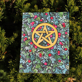 Pagan Weihnachten Pentagram Postkarte