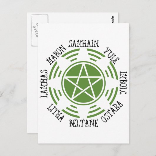 Pagan Wheel of the Year Postkarte (Vorne/Hinten)