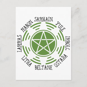 Pagan Wheel of the Year Postkarte