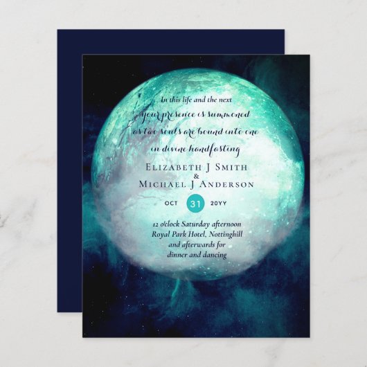 Pagan Wiccan Aquamarin Moon Gothic Handfastinglade (Vorne/Hinten)