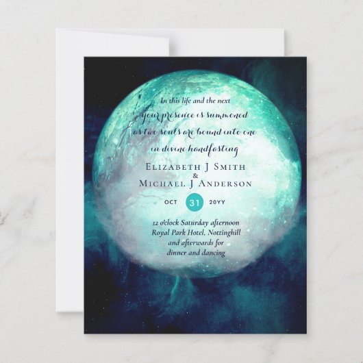 Pagan Wiccan Aquamarin Moon Gothic Handfastinglade (Vorderseite)