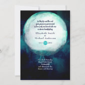 Pagan Wiccan Aquamarin Moon Gothic Handfastinglade Einladung (Vorderseite)