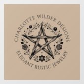 Pagan Wiccan Rustic Kraft Jewelier Designer Fensteraufkleber (Blatt)