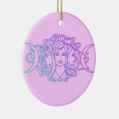 Pagan Wiccan Triple Moon Goddess Keramik Ornament (Rechts)