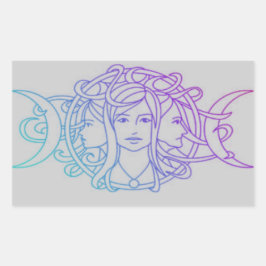 Pagan Wiccan Triple Moon Goddess Rechteckiger Aufkleber