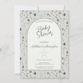 Pagan Wild Forest Baby Dusche Einladung