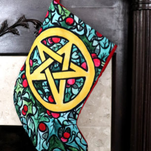 Pagan Yule Pentagram Kleiner Weihnachtsstrumpf