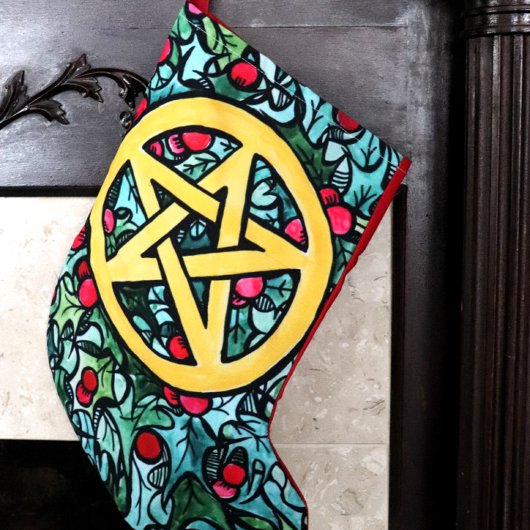 Pagan Yule Pentagram Kleiner Weihnachtsstrumpf