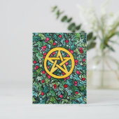 Pagan Yule Pentagram Postkarte (Stehend Vorderseite)